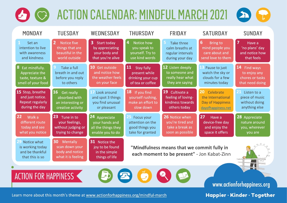 Action for Happiness: Mindful March