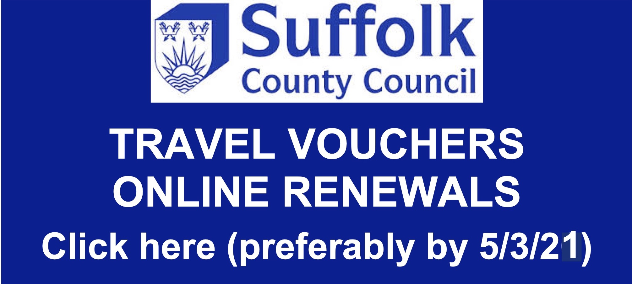 Click here for Travel Vouchers online renewals, preferably by 5th March 2021