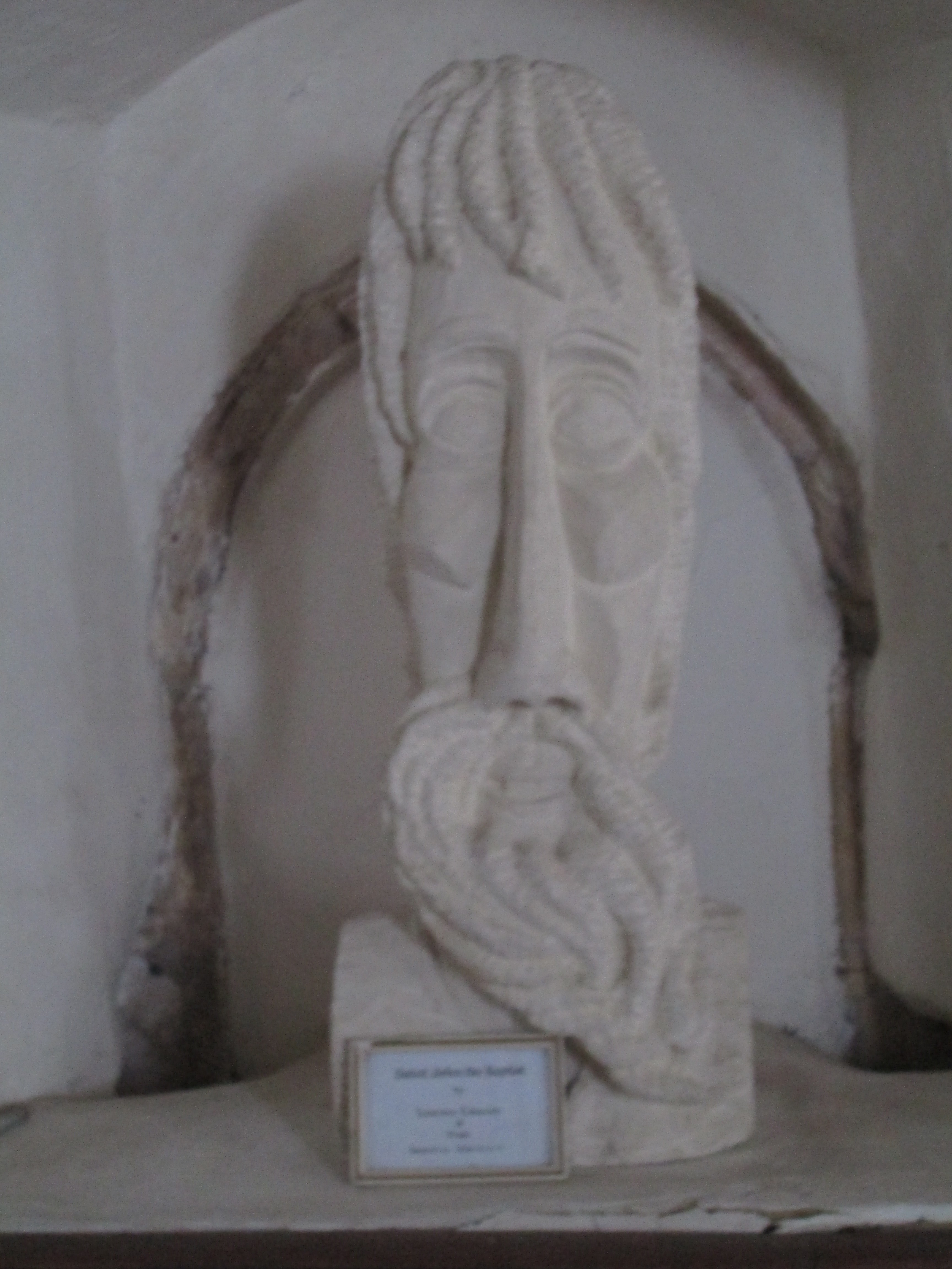 Statue of St John the Baptist by Laurence Edwards of Snape, inspired by Mark, Chapter 1, verses 1 to 9