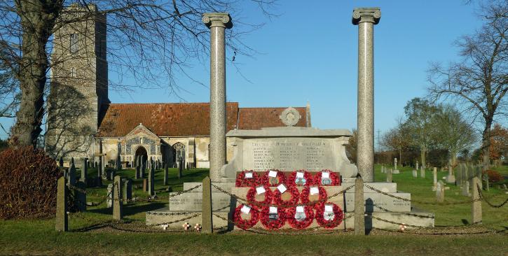 War Memorial with wreaths