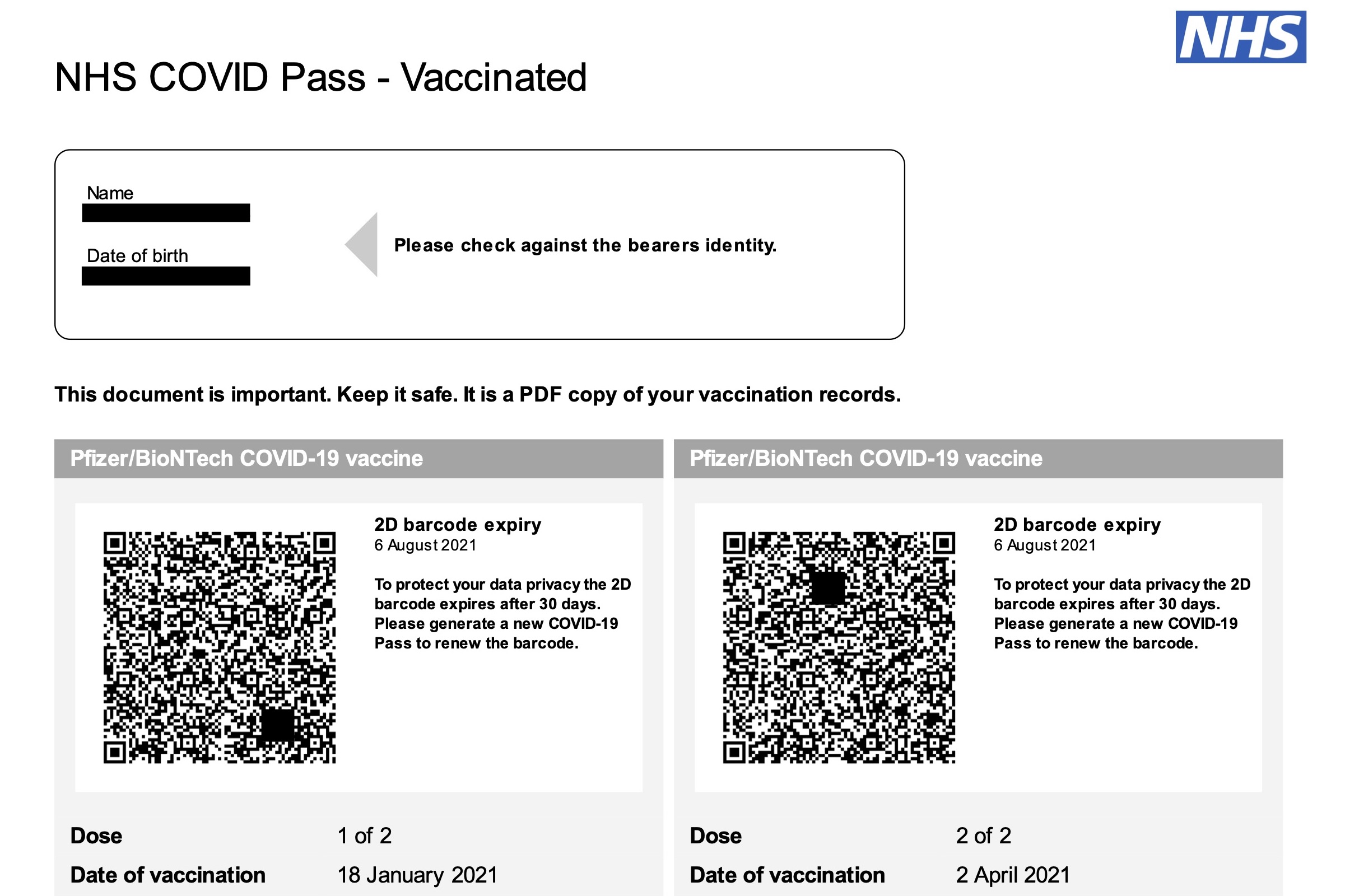 Proving your vax status: NHS COVID Pass