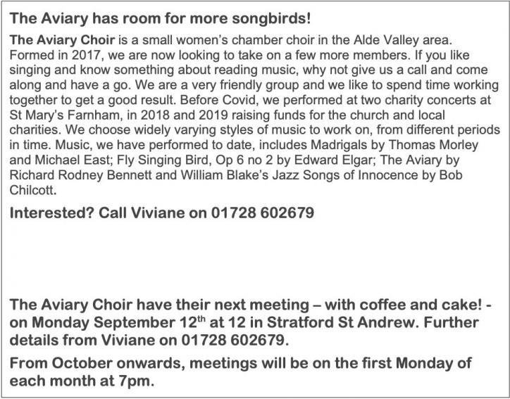 The Aviary Choir info 2022