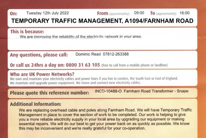 220712 UKPN Farnham road traffic control blog