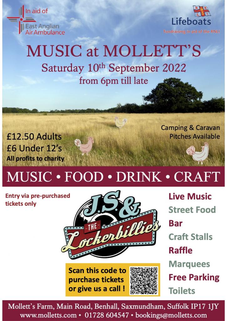 Molletts Farm Music at Molletts 2022 Poster