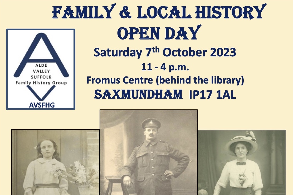 Family & Local History Open Day, Sat 7th October
