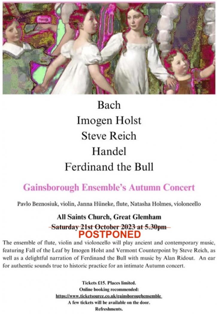 231021 Gainsboro Concert Gt Glemham Church POSTPONED