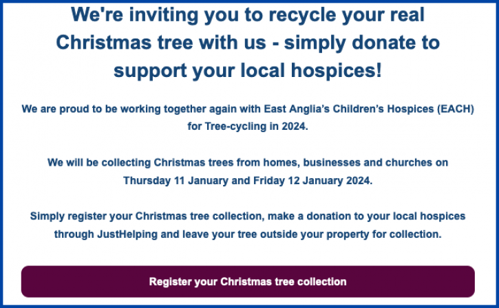240111 12 EACH Xmas tree recycling collections