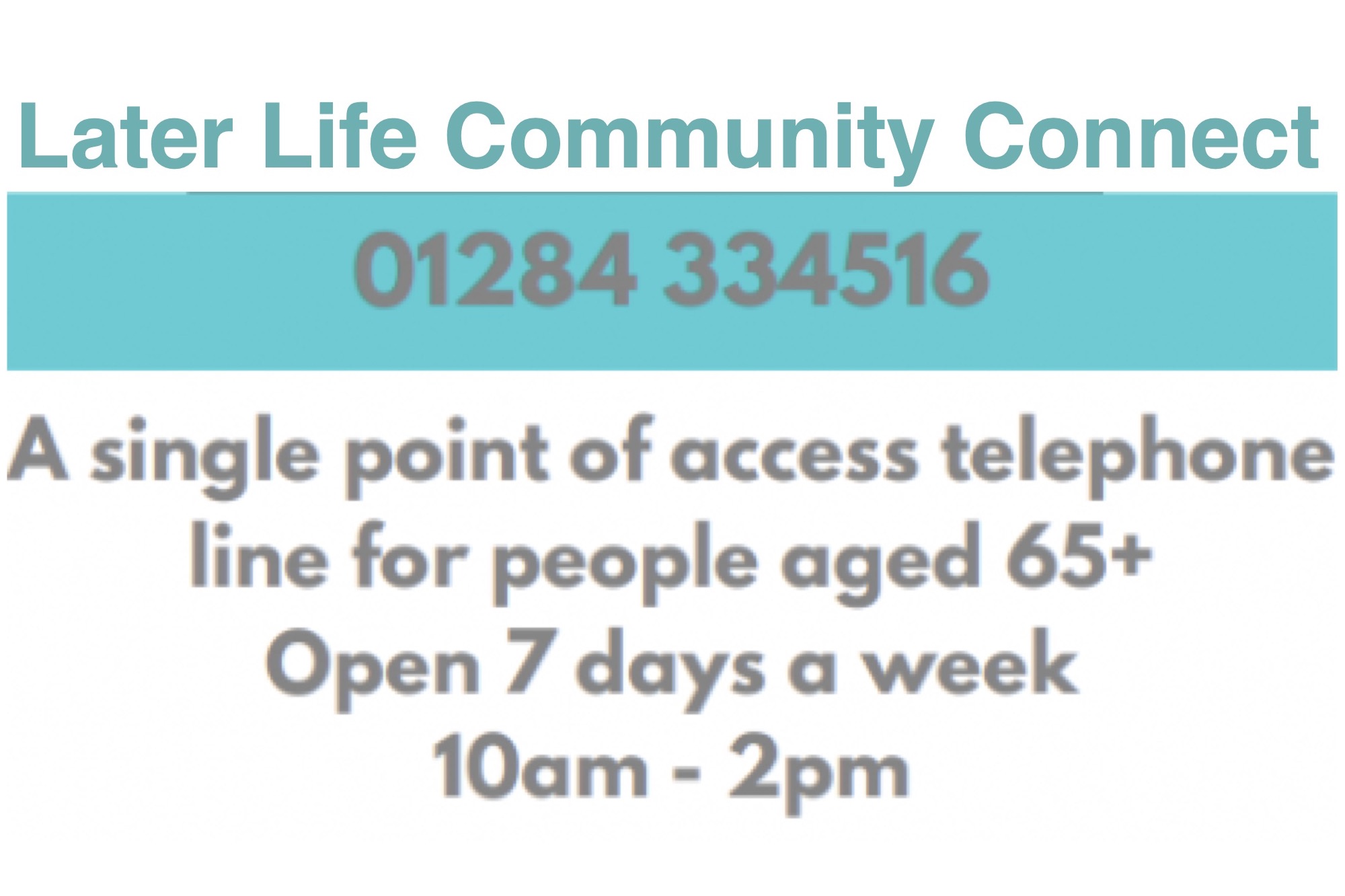 Later Life Community Connect helpline