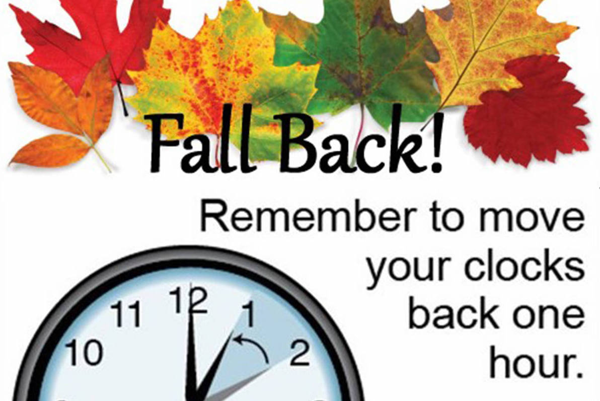 Don't forget! Clocks FALL BACK on Sunday