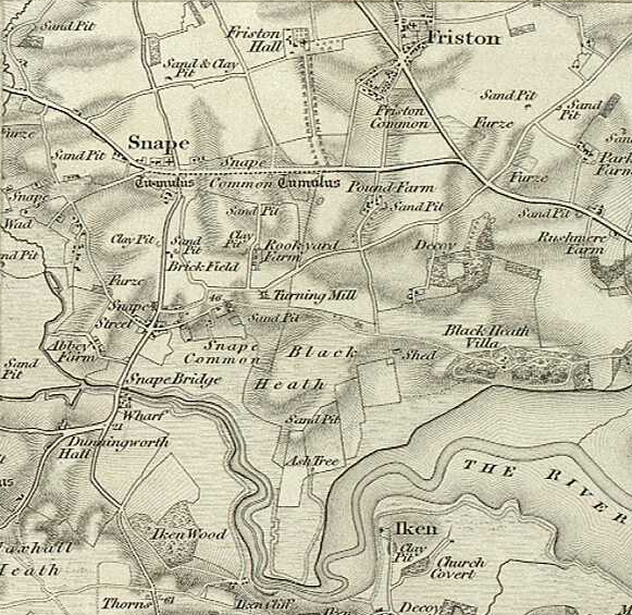 map of Snape parish in 1837